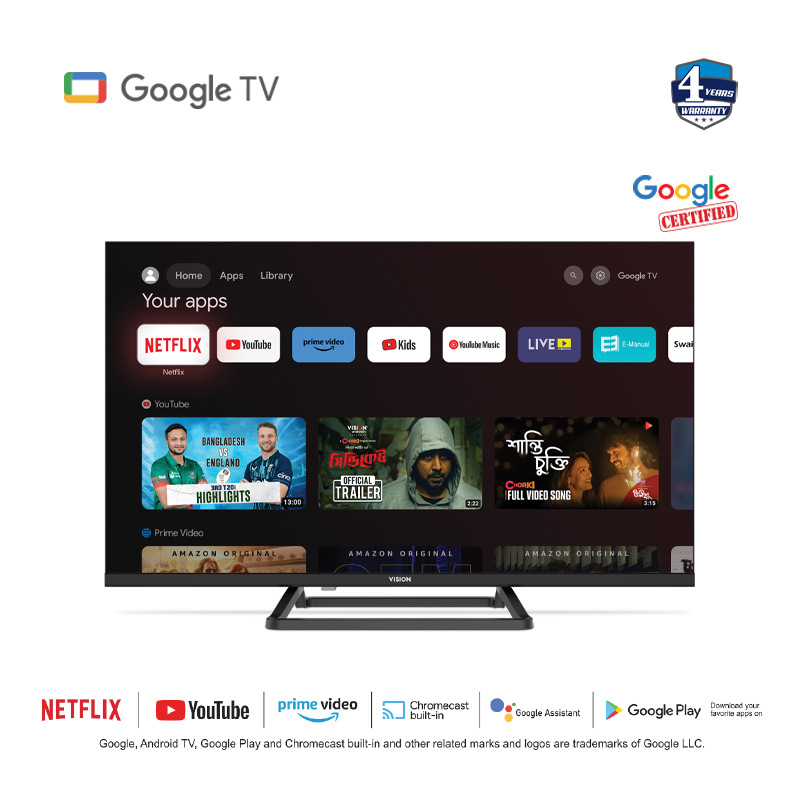 VISION 32" LED TV E40 Smart Google TV