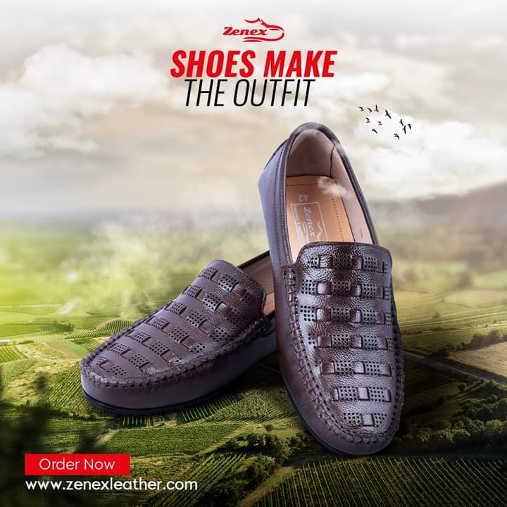 Zenex Pure Leather Loafer Shoes 6