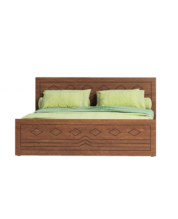 Regal Canva Laminated Board Double Bed Antique