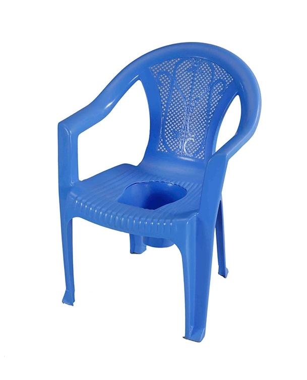 Arm Commode Chair W/O Lid - SM Blue