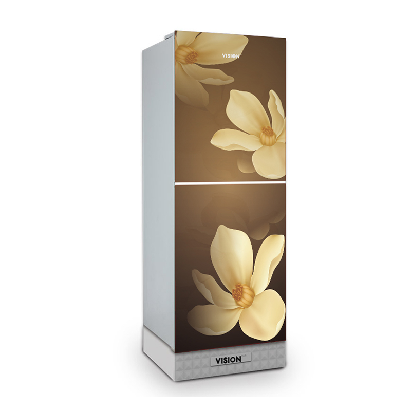 VISION Glass Door Refrigerator RE-160L Golden Poddo Bottom Mount