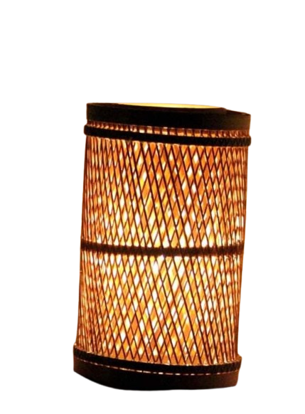 Bamboo Hanging Long Cylindrical Ceiling Pendant Lamp