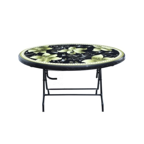 Dining Table 6 Seat Oval S/L Print Elite - Black