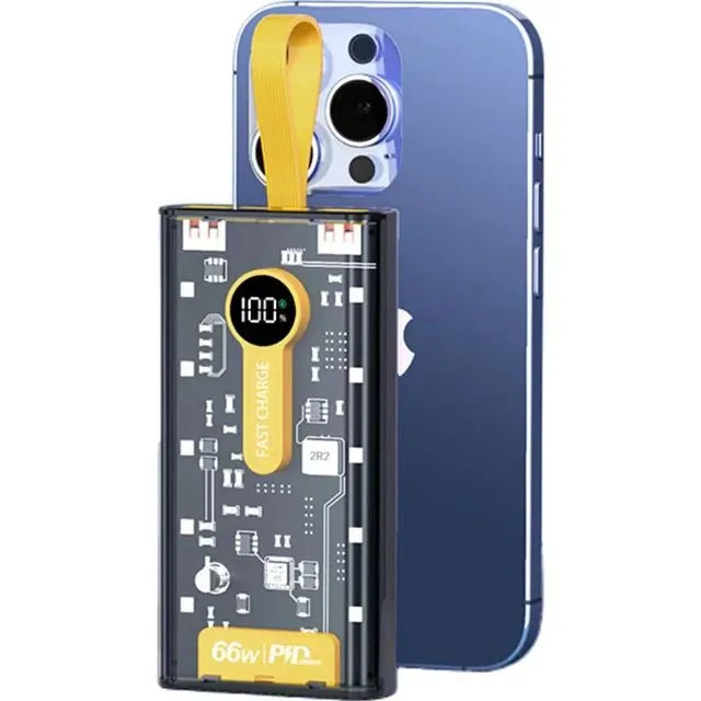 Super Fast Charging Mobile Power Bank - 20000mAh - Transparent