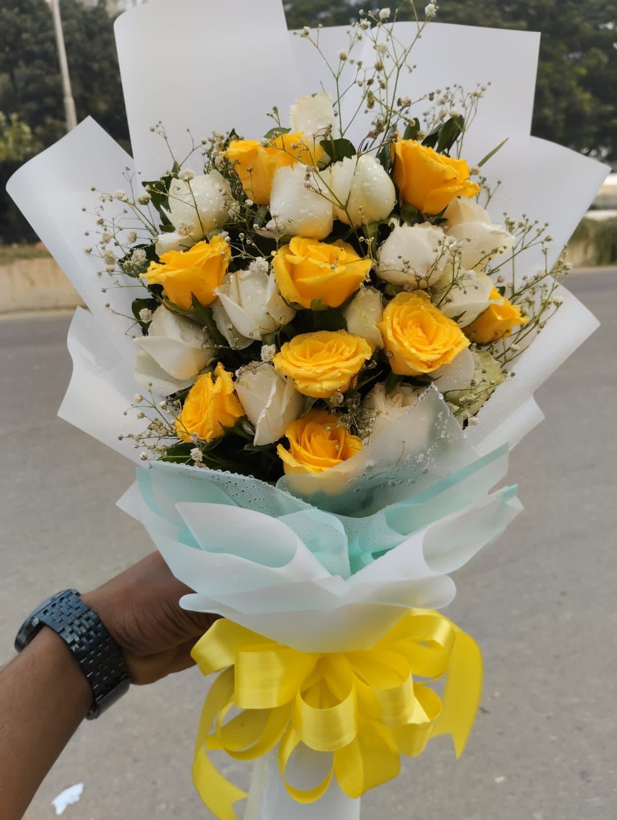 Yellow White Rose Bouquet